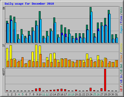 Daily usage for December 2010