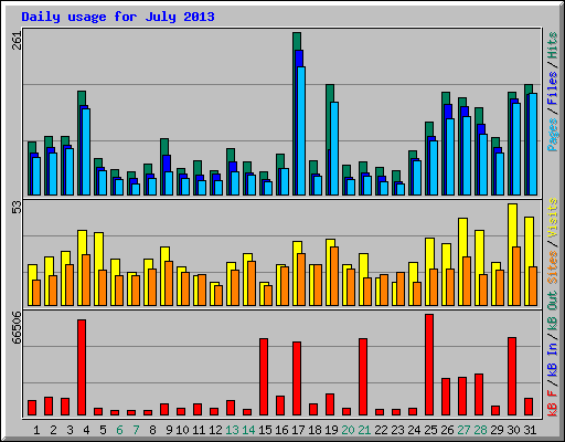Daily usage for July 2013