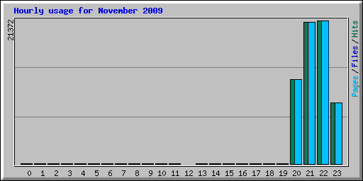 Hourly usage for November 2009