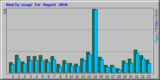 Hourly usage for August 2010