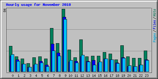 Hourly usage for November 2010