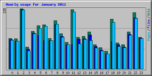 Hourly usage for January 2011