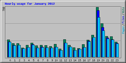 Hourly usage for January 2012