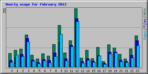 Hourly usage for February 2013