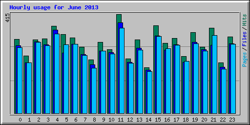 Hourly usage for June 2013