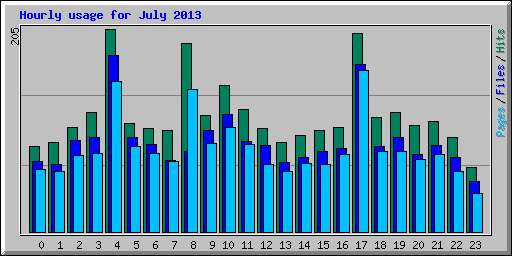 Hourly usage for July 2013